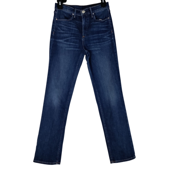 rag & bone Baily Mid Rise Medium Wash Straight Leg Blue Denim Jeans - Picture 1 of 9